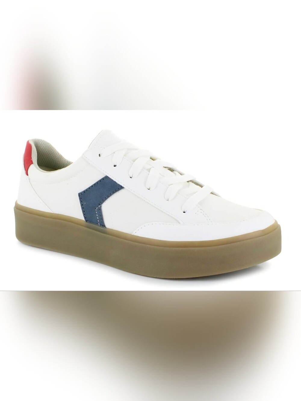 Dr. Scholl's Madison Lace Sneakers White Blue Red Women's 8.5 Comfort Shoes